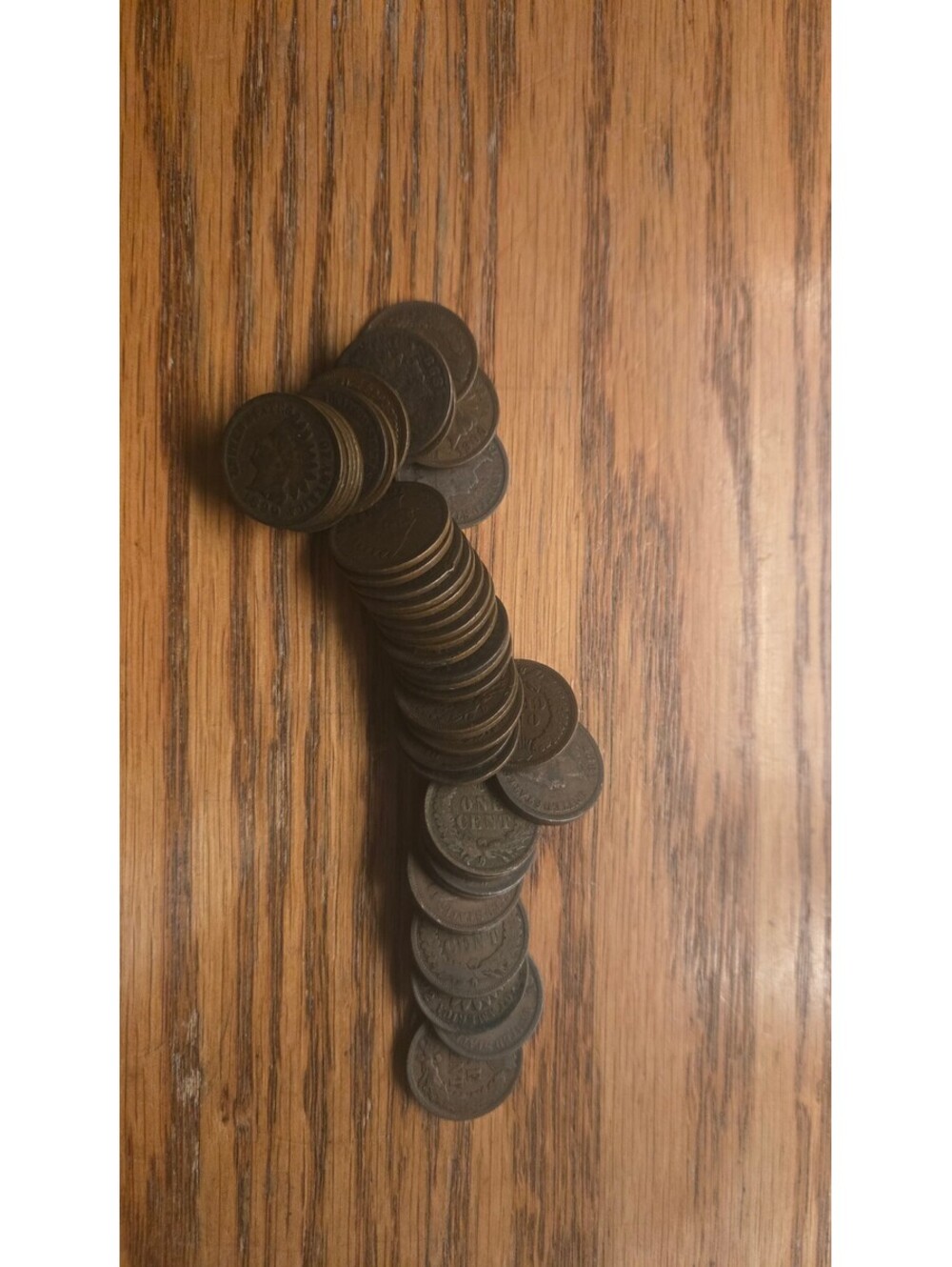 Roll of 50 Vintage U.S. Indian Head Pennies